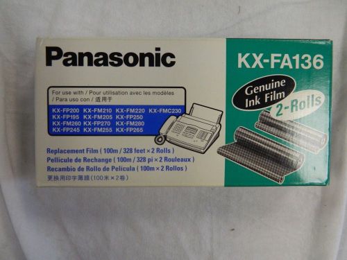 PANASONIC Fax Cartridge KX-FA136 2 Roll Pack NEW in Factory Sealed Box