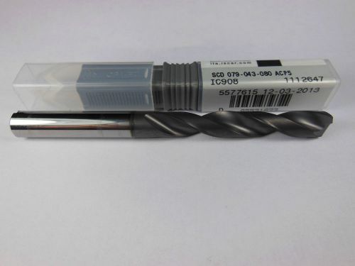NEW ISCAR 7.9mm ( approx. 5/16 &#034;) SCD 079-043-080 ACP5 IC908 SOLID CARBIDE DRILL