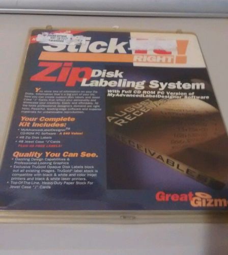 ZIP Disk Label system  96 labels, 48 Case cards and software GZK1101