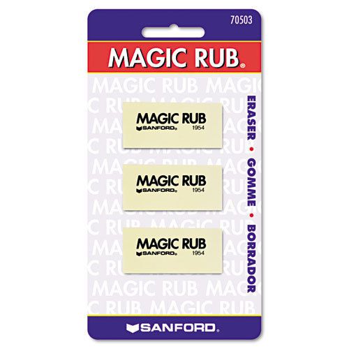 MAGIC RUB Art Eraser, Vinyl, 3/Pack