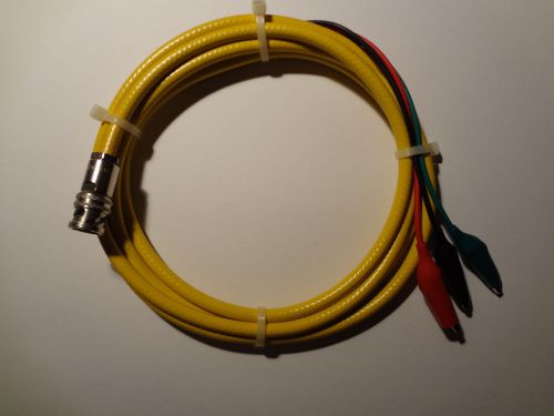 Low Noise cable (similar 237-ALG-2) Alligator clips to Triax Connector 8 feet
