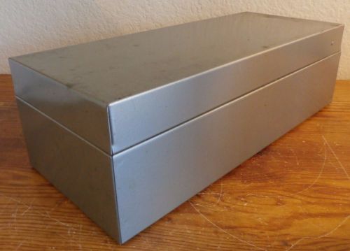Weis Metal Index Card File Box 5-1/2&#034; x 13&#034; for 3 x 5 Cards Silver