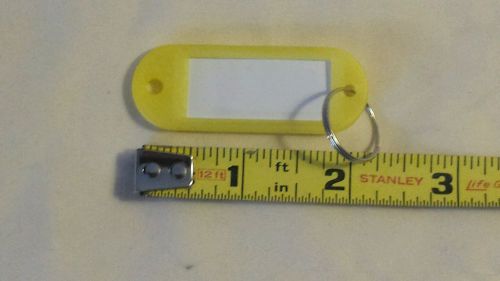 60 Pack Yellow Color Coded Key Ring Key Tags With Label Window And Split Ring