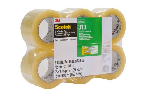 Scotch Box Sealing Tape 313 PK6 Clear, 72 mm x 100 m, Performance, Conveniently