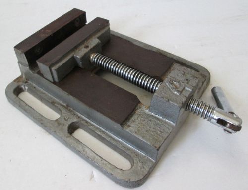 Vintage 4&#034; cast iron flat machinist vise for drill press for sale