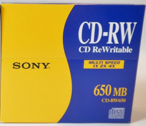 LOT of 30 Sony CD-RW CD Re-Writable Multi-Speed 1x 2x 4x 650 MB NEW in BOX