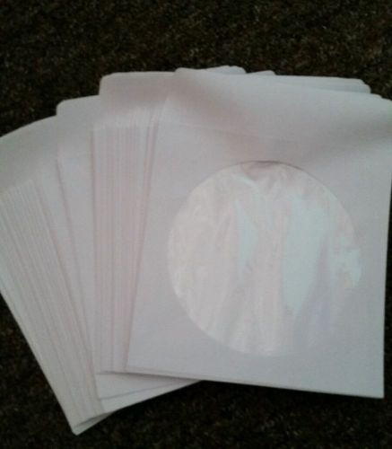 200 CD DVD Premium White Paper Sleeve with Window and Flap Envelopes
