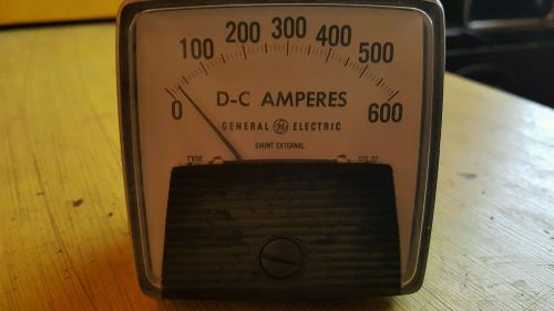 GE General Electric Meter D-C amps amperes 0-600 volt DC dw-91 used guage e274