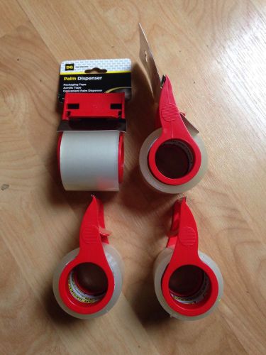 Packing Tape with dispensers. 4 rolls total-2 are NEW, 2 slightly used.
