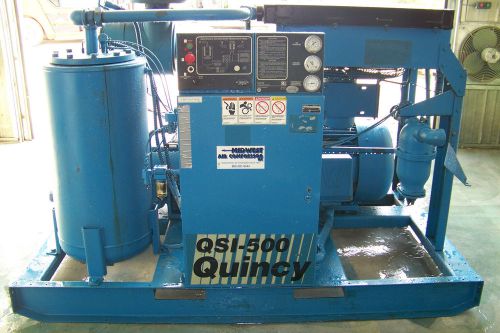 Quincy qsi 500   rotary screw air compressor, 1yr.  airend warranty  new cooler for sale