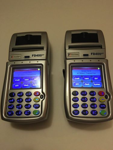 First data fd400gt emv gprs wireless terminal  credit card on the go (lot of 2) for sale