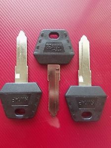 3 UNCUT BLANK KEYS KW14P FOR KAWASAKI SUZUKI DUCATI TRIUMPH MOTORCYCLES ATV ETC