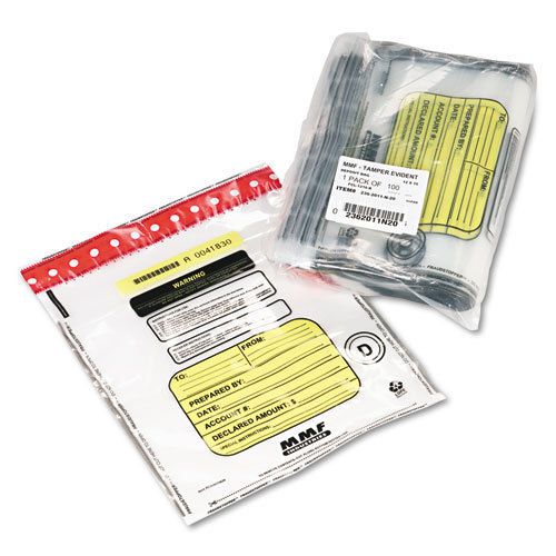 Tamper-evident deposit/cash bags, plastic, 12 x 16, clear, 100 bags/box for sale