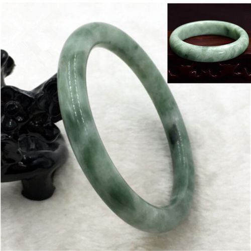 Beautiful Natural New Bangle Bracelet Gems Floating Flowers Green Jade 56mm-59mm