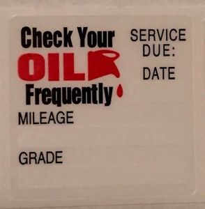 100 Stickers Roll Non-personalized Oil Change Reminder Sticker
