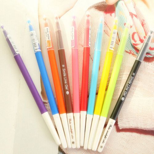 10PCS Little Cute Korean Stationery Watercolor Pen Gel Pen Set Multicolor Ink JG