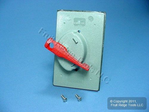 Cooper gray flush vertical mount single toggle switch weatherproof cover s2983 for sale