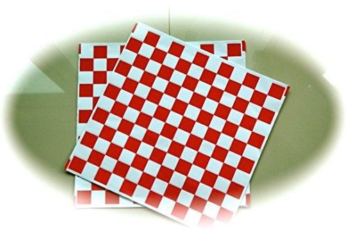 Grahmart Packaged 100 Sheets 12x12&#034; Red and White Checkered Food Basket Liners &amp;