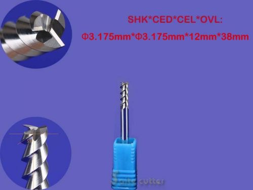 Hrc55 drill cnc three flute 3f spiral router endmill bit cutter milling tool alu for sale