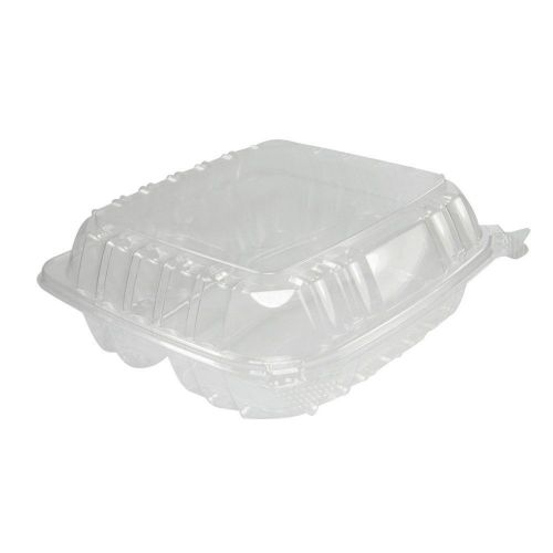Dart c90pst3 clearseal hinged-lid plastic containers 8 1/4 x 3 x 8 1/4 clear ... for sale