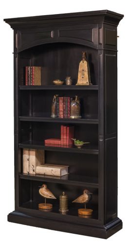 Classic Black Wood Office Edward Bookcase, 50&#039;&#039;L X 91&#039;&#039;H