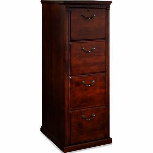 Dark cherry 4 drawer locking wood office file cabinet wood for sale