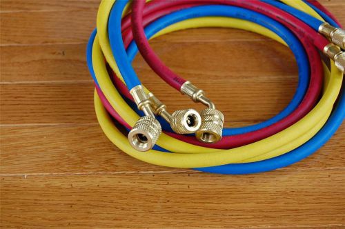 5ft hvac hose set for r22 r134a manifold gauge epa applied low-loss 1/4&#034;fittings for sale