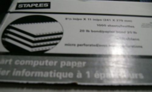 COMPUTER PAPER MICRO PERFORATED - 9 1/2&#034; x 11&#034; 1000 SHEETS 20 BOND