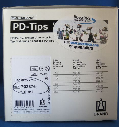Pk/100 pd-tips positive displacement syringe tips  5.0ml # 702376 for sale