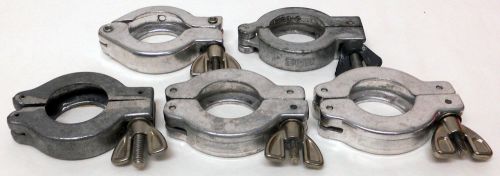 Five klein flange kf-40 40mm vacuum fitting centering ring union clamps for sale