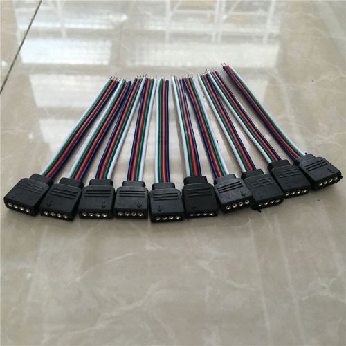 10 * 4 Pin Female Connector Wire Cable For RGB 3528 5050 LED Strip controllor 4