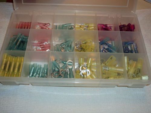 HEAT SHRINK TERMINAL KIT  ALL THREE COLORS RINGS /BUTTS /DISCONNECTS 210 PCS