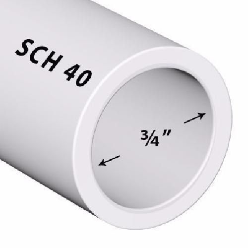 Premium Grade Landscape Pool Spa PVC Pipe Sch 40 3/4 Inch (.75) 4 FT / White