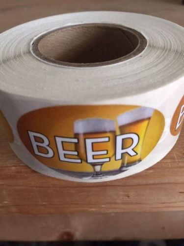 1.25&#034; X 2&#034; BEER LABELS 500 PER ROLL GREAT STICKERS