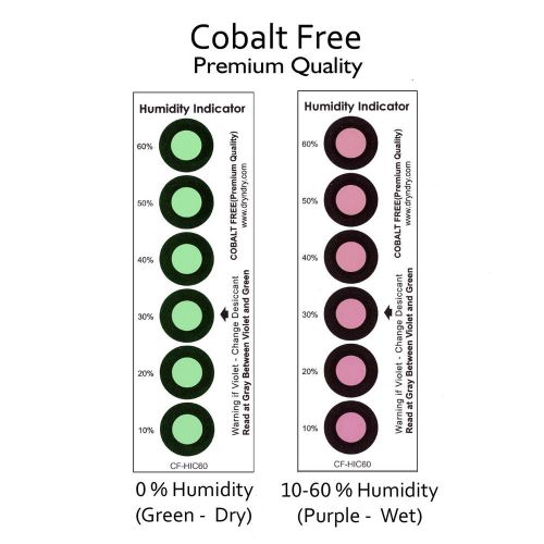[100 Packs] Dry &amp; Dry Premium Cobalt Free Humidity Indicator Cards(6 Spots)