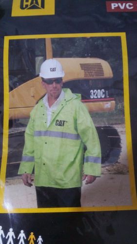 Cat 35 mil lined rain jacket pvc with fabric lining medium med new for sale