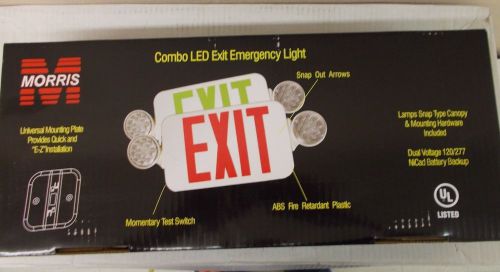 Morris 73040 combo led exit emergency light  120/277v for sale