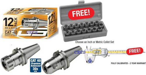 12 pcs. gs sowa tooling cat40 mix &amp; match 30k rpm balanced cnc mill tooling kit for sale