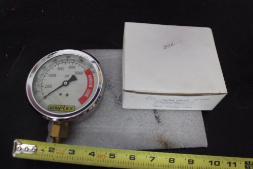 Simplex 18906 4&#034; pressure gauge 0-10000 psi (700 bar) brand new in original box for sale