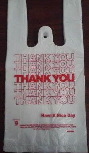 New 500 ct plastic shopping bags t-shirt type, grocery white small size bags. for sale
