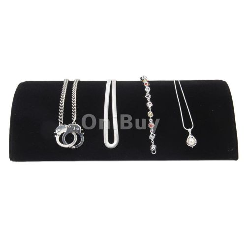 Black bracelet necklace half moon ramp velvet jewelry display show rack for sale
