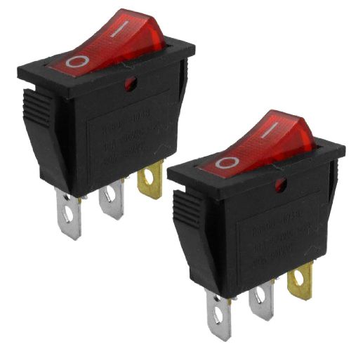 2 pieces 3 pins spst on/off neon light rocker switch ac 250v/16 20a/125v, new for sale