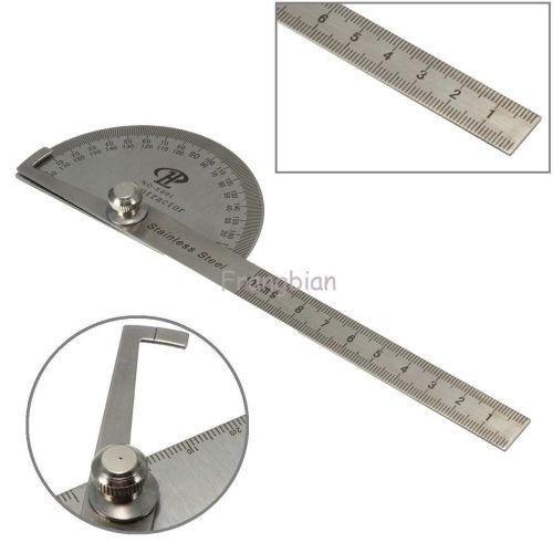 100mm Stainless 180° Steel Protractor Angle Finder Rule Measure Machinist Tool