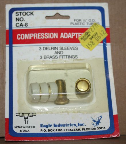 Lot of 2 packs eagle compression adapters 1/2&#034; o.d. plastic tubing plumbing for sale