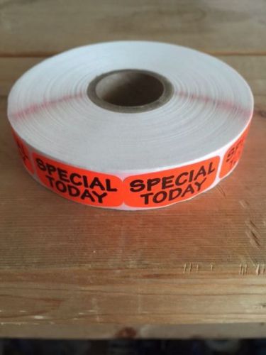 1.25&#034; x .625&#034; SPECIAL TODAY MERCHANDISE LABELS 1000 PER ROLL STICKER FL RED NEW