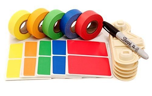 Home moving buddy kit: matching tape &amp; label color coding pack | 150 labels, 5 for sale