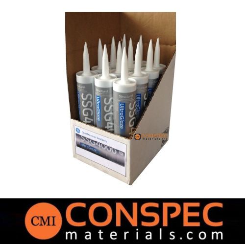 Ge ssg 4000 ultraglaze silicone structural glazing sealant black case 12 tubes for sale