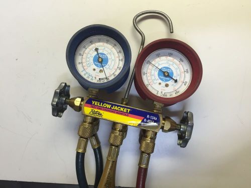 Yellow Jacket Test and Charging Manifold R-134A, R404A, R507 with 3x 36&#034; Hoses