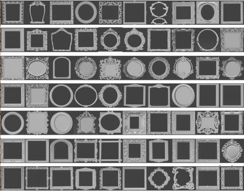 3d  STL pack of Frames 70 models for CNC Router Engraver Machine Relief Artcam