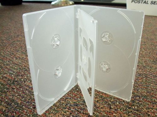 50 NEW 14MM MULTI-6 DVD CASE W/SWING TRAY, OVERLAPPING HUB, CLEAR,DH6C